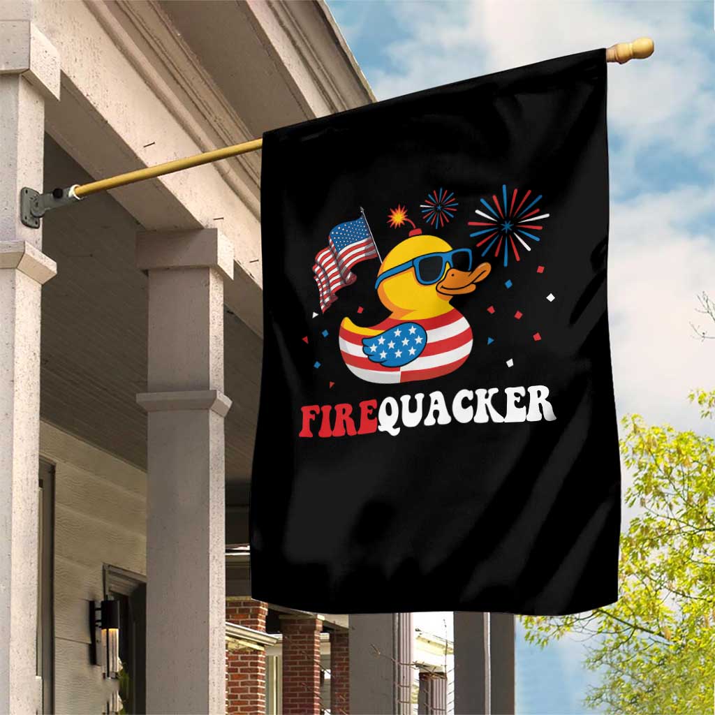 Funny July 4th Garden Flag Patriotic Duck Firequacker American Flag - Wonder Print Shop