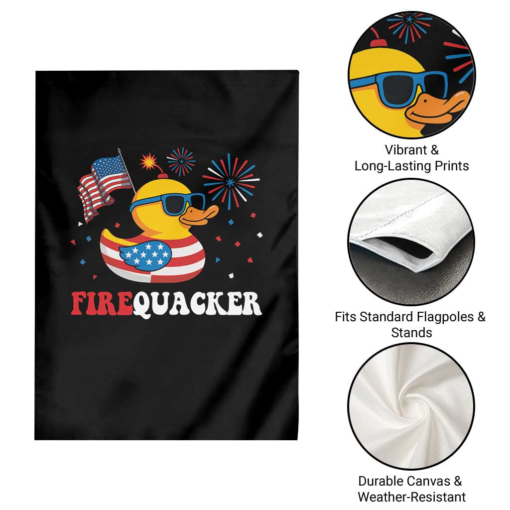 Funny July 4th Garden Flag Patriotic Duck Firequacker American Flag - Wonder Print Shop