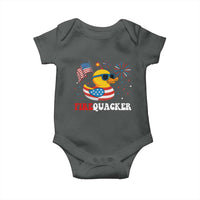 Funny July 4th Baby Onesie Patriotic Duck Firequacker American Flag - Wonder Print Shop