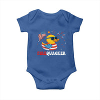 Funny July 4th Baby Onesie Patriotic Duck Firequacker American Flag - Wonder Print Shop