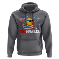 Funny July 4th Hoodie Patriotic Duck Firequacker American Flag - Wonder Print Shop
