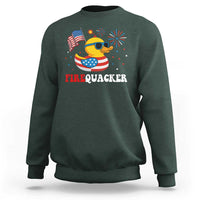 Funny July 4th Sweatshirt Patriotic Duck Firequacker American Flag - Wonder Print Shop