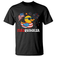 Funny July 4th T Shirt Patriotic Duck Firequacker American Flag - Wonder Print Shop