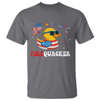 Funny July 4th T Shirt Patriotic Duck Firequacker American Flag - Wonder Print Shop