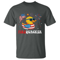 Funny July 4th T Shirt Patriotic Duck Firequacker American Flag - Wonder Print Shop