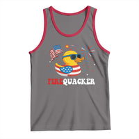 Funny July 4th Tank Top Patriotic Duck Firequacker American Flag - Wonder Print Shop
