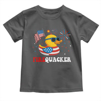 Funny July 4th Toddler T Shirt Patriotic Duck Firequacker American Flag - Wonder Print Shop