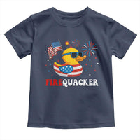Funny July 4th Toddler T Shirt Patriotic Duck Firequacker American Flag - Wonder Print Shop