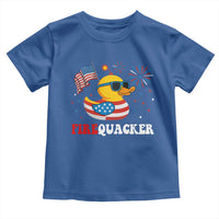 Funny July 4th Toddler T Shirt Patriotic Duck Firequacker American Flag - Wonder Print Shop