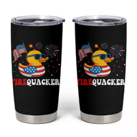 Funny July 4th Tumbler Cup Patriotic Duck Firequacker American Flag - Wonder Print Shop