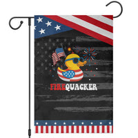 Funny July 4th Garden Flag Patriotic Duck Firequacker American Flag