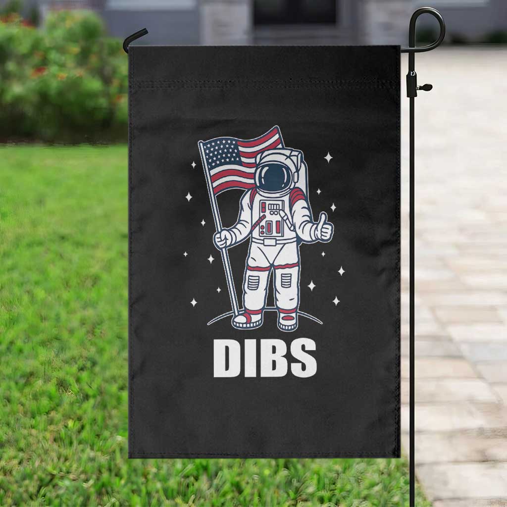 Funny Astronaut Dibs Moon Landing Garden Flag Patriotic Space USA Meme for 4th of July - Wonder Print Shop