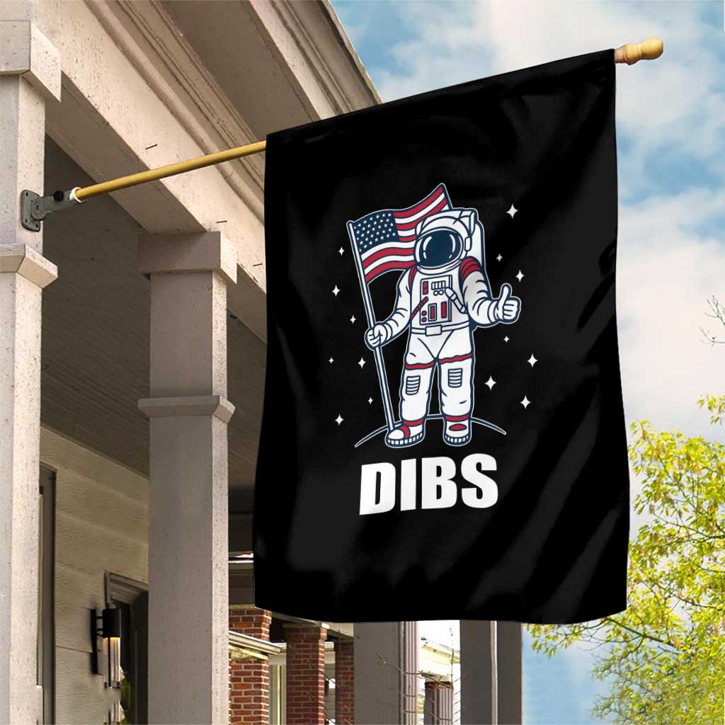 Funny Astronaut Dibs Moon Landing Garden Flag Patriotic Space USA Meme for 4th of July - Wonder Print Shop