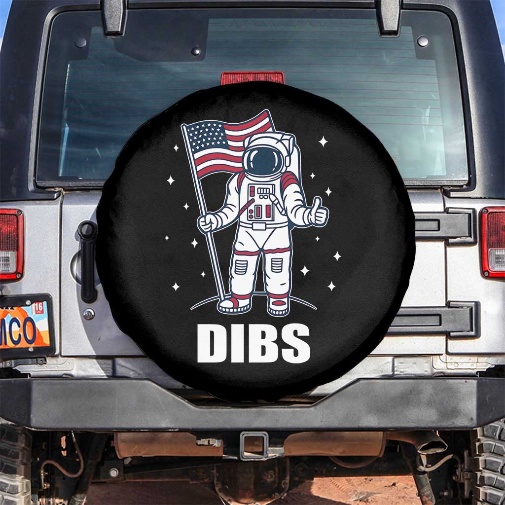 Funny Astronaut Dibs Moon Landing Spare Tire Cover Patriotic Space USA Meme for 4th of July - Wonder Print Shop