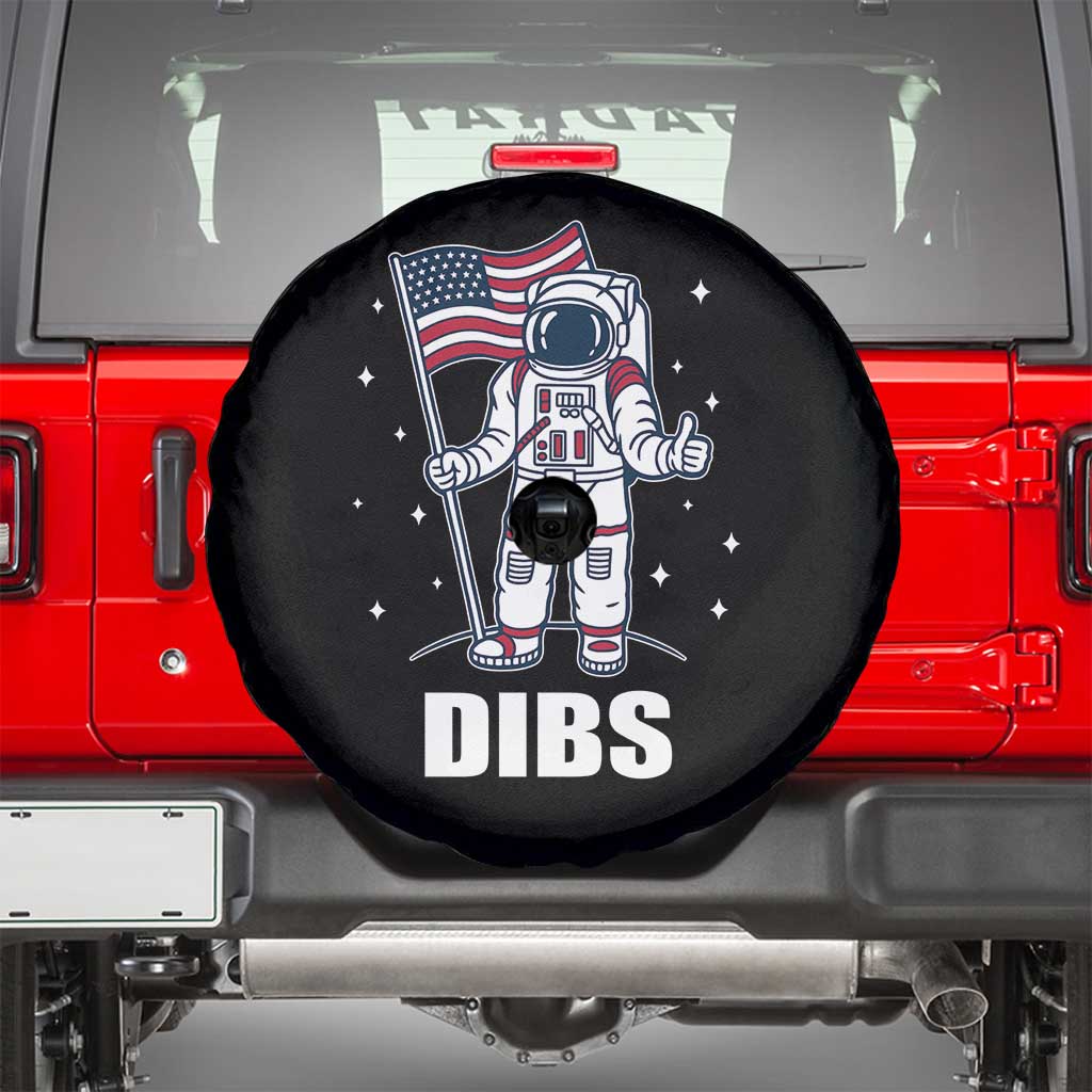 Funny Astronaut Dibs Moon Landing Spare Tire Cover Patriotic Space USA Meme for 4th of July - Wonder Print Shop