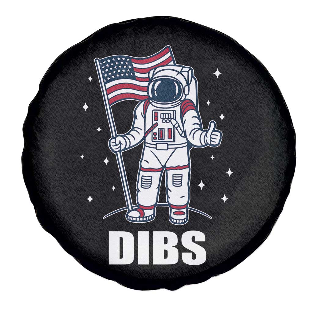 Funny Astronaut Dibs Moon Landing Spare Tire Cover Patriotic Space USA Meme for 4th of July - Wonder Print Shop