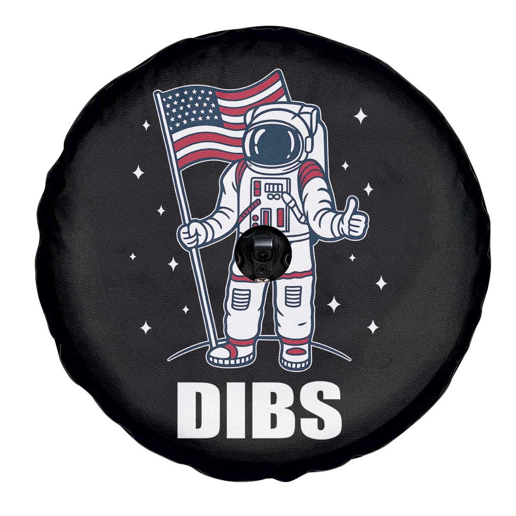 Funny Astronaut Dibs Moon Landing Spare Tire Cover Patriotic Space USA Meme for 4th of July - Wonder Print Shop