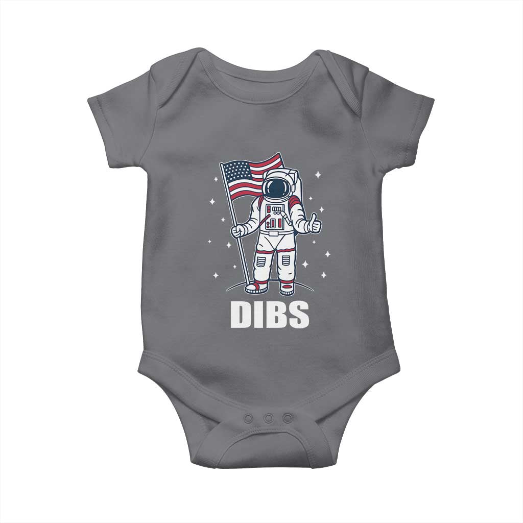 Funny Astronaut Dibs Moon Landing Baby Onesie Patriotic Space USA Meme for 4th of July - Wonder Print Shop