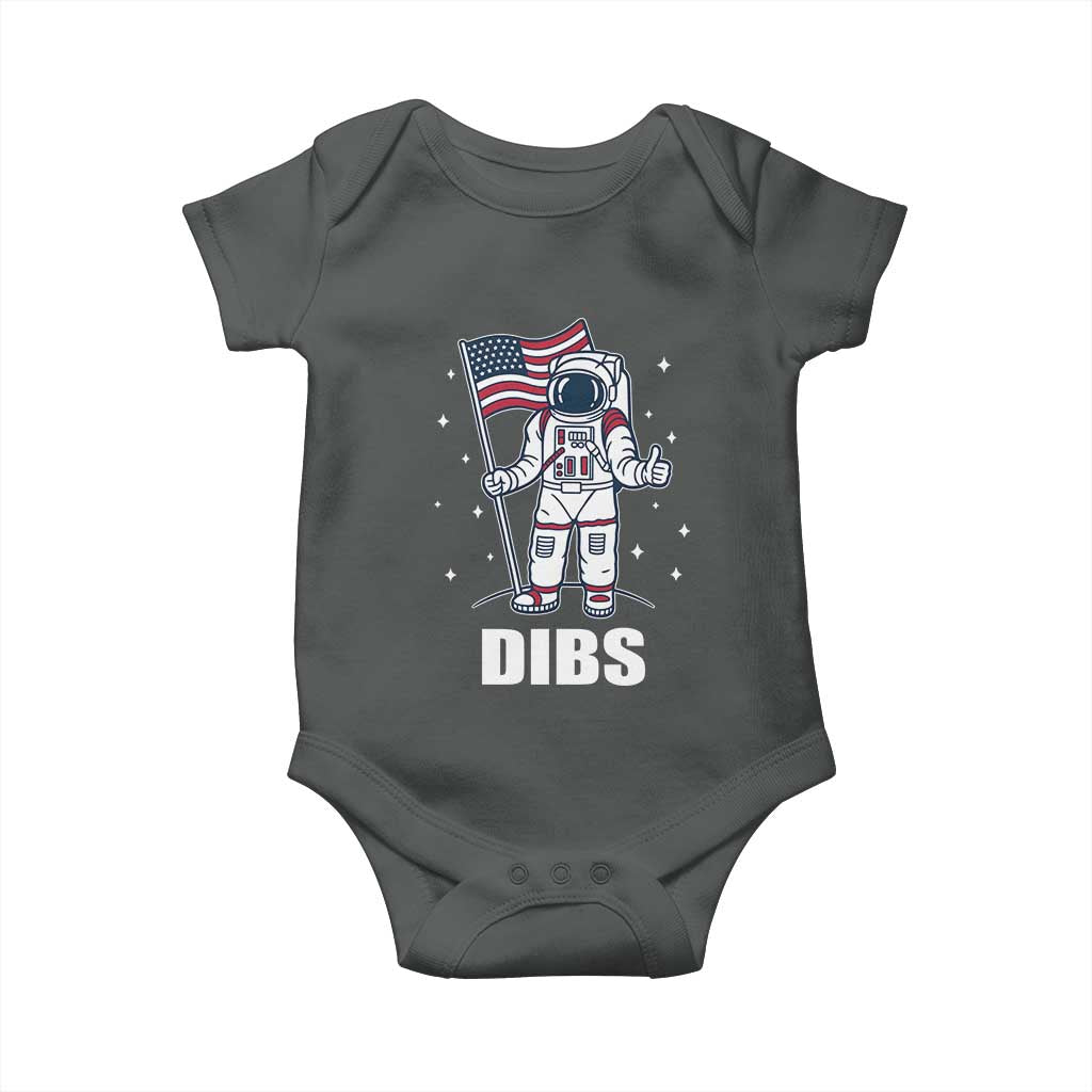 Funny Astronaut Dibs Moon Landing Baby Onesie Patriotic Space USA Meme for 4th of July - Wonder Print Shop