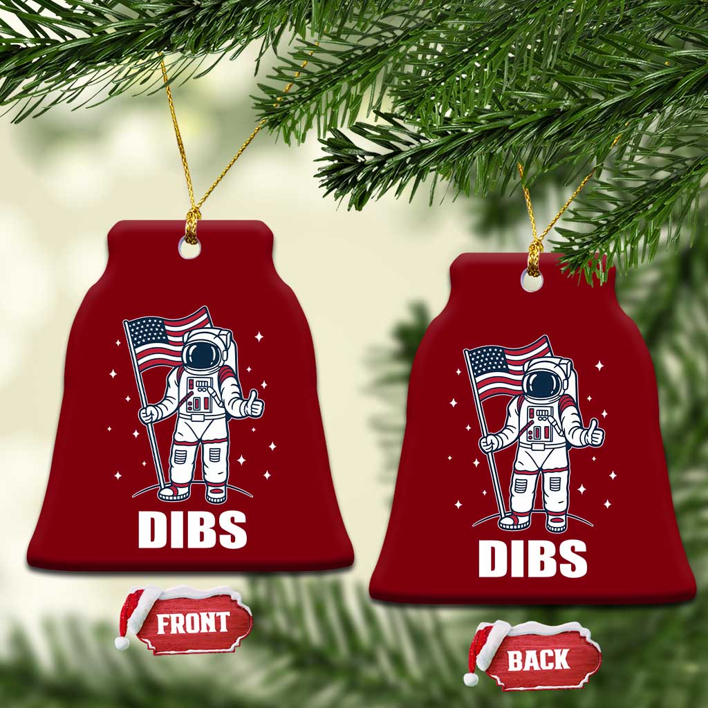 Funny Astronaut Dibs Moon Landing Ceramic Ornament Patriotic Space USA Meme for 4th of July - Wonder Print Shop