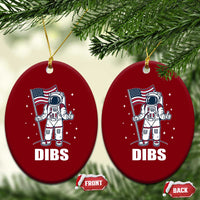 Funny Astronaut Dibs Moon Landing Ceramic Ornament Patriotic Space USA Meme for 4th of July - Wonder Print Shop