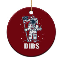 Funny Astronaut Dibs Moon Landing Ceramic Ornament Patriotic Space USA Meme for 4th of July - Wonder Print Shop