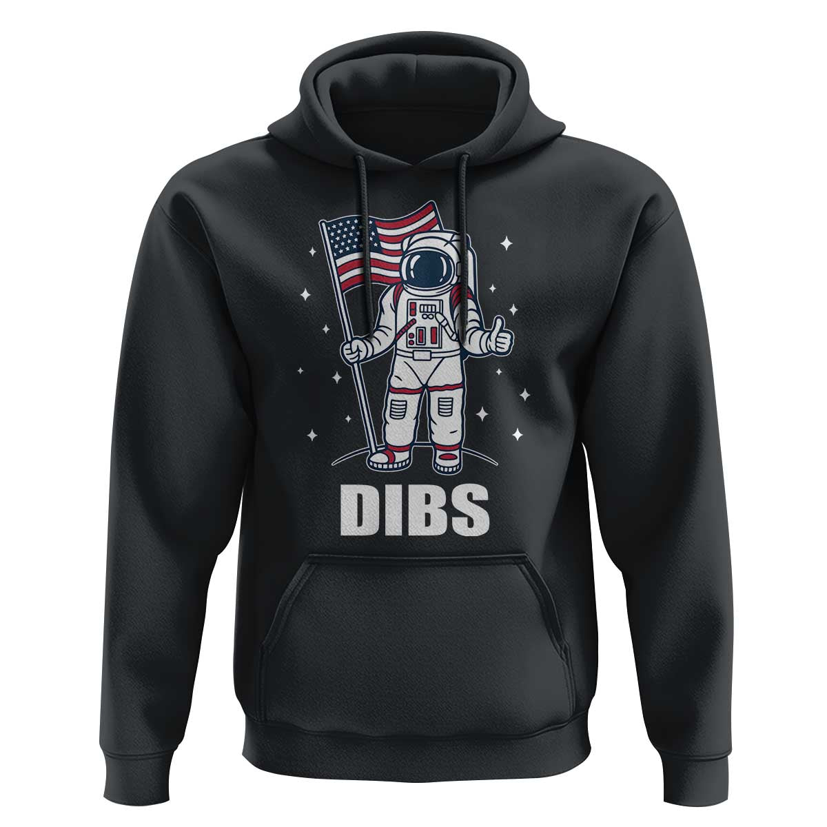 Funny Astronaut Dibs Moon Landing Hoodie Patriotic Space USA Meme for 4th of July - Wonder Print Shop
