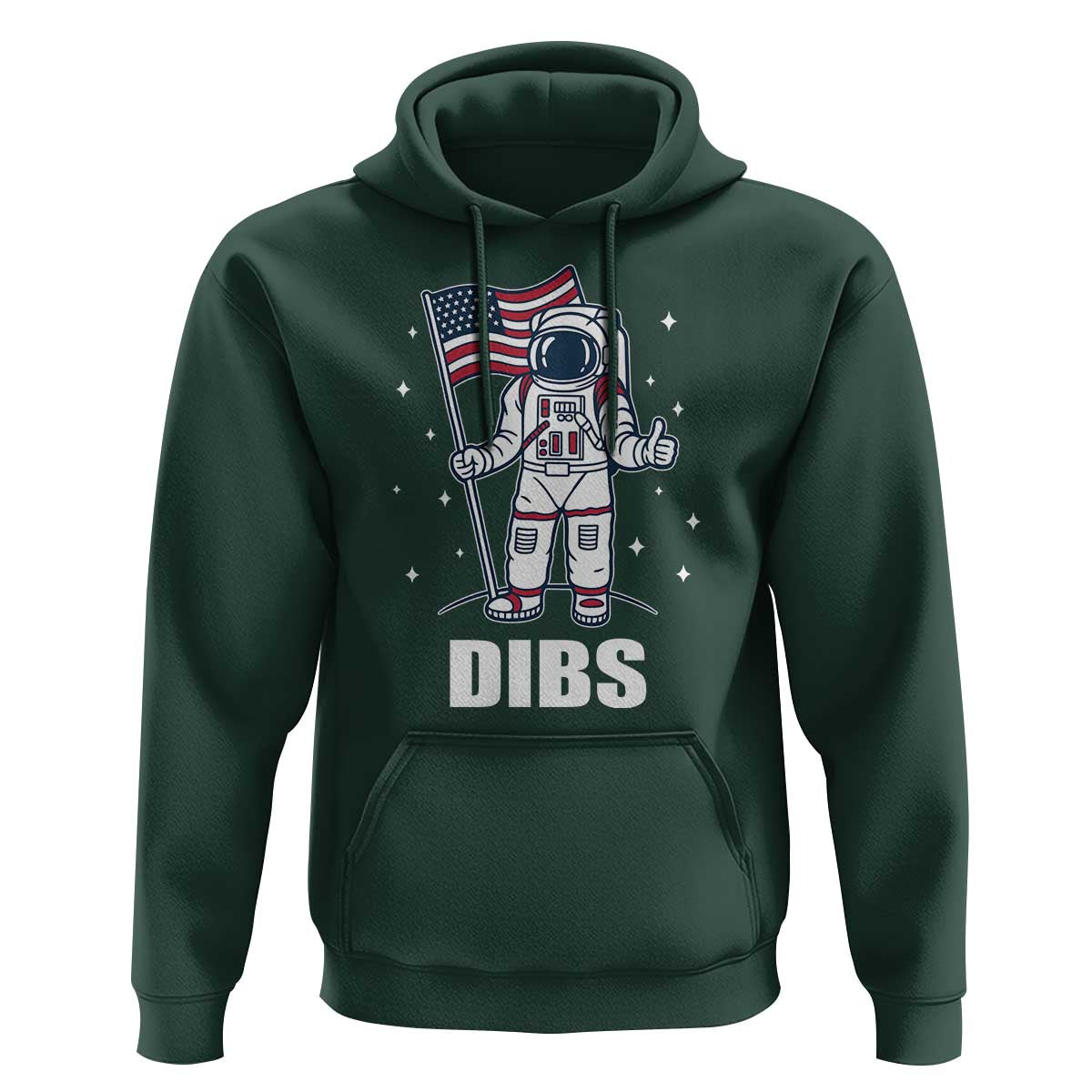 Funny Astronaut Dibs Moon Landing Hoodie Patriotic Space USA Meme for 4th of July - Wonder Print Shop