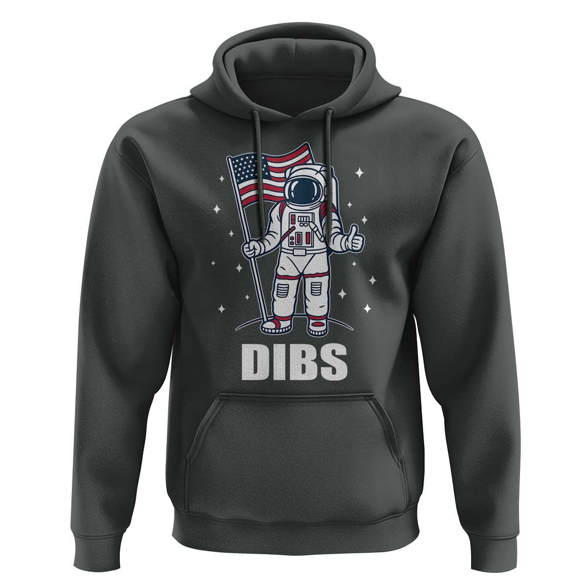 Funny Astronaut Dibs Moon Landing Hoodie Patriotic Space USA Meme for 4th of July - Wonder Print Shop
