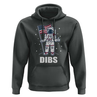 Funny Astronaut Dibs Moon Landing Hoodie Patriotic Space USA Meme for 4th of July - Wonder Print Shop