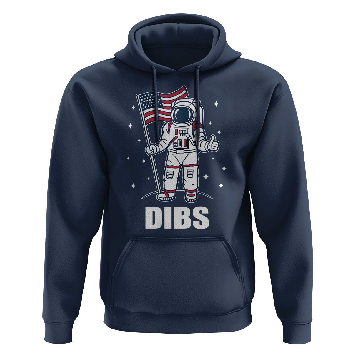 Funny Astronaut Dibs Moon Landing Hoodie Patriotic Space USA Meme for 4th of July - Wonder Print Shop