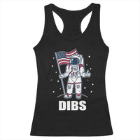 Funny Astronaut Dibs Moon Landing Racerback Tank Top Patriotic Space USA Meme for 4th of July - Wonder Print Shop