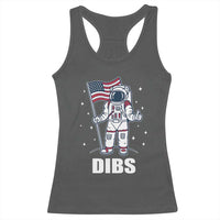 Funny Astronaut Dibs Moon Landing Racerback Tank Top Patriotic Space USA Meme for 4th of July - Wonder Print Shop