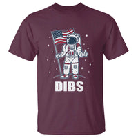 Funny Astronaut Dibs Moon Landing T Shirt Patriotic Space USA Meme for 4th of July - Wonder Print Shop