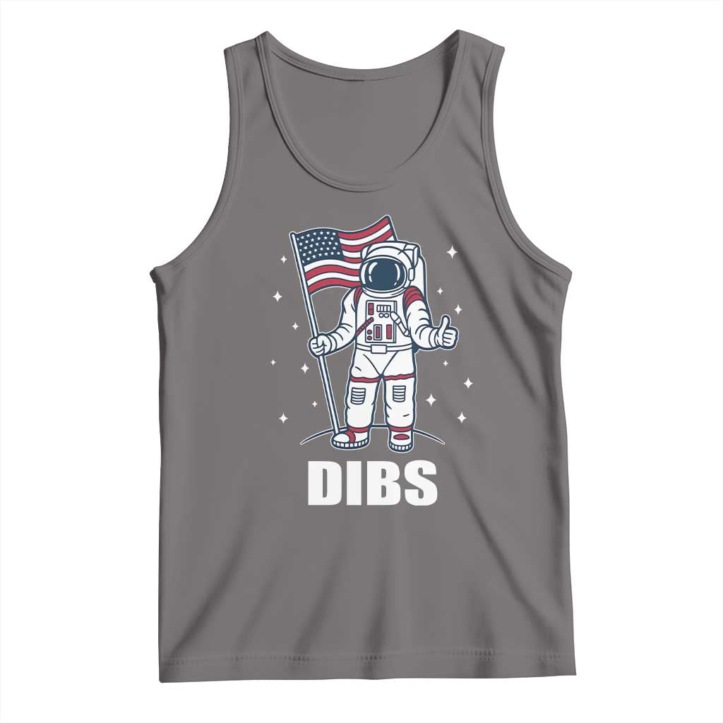 Funny Astronaut Dibs Moon Landing Tank Top Patriotic Space USA Meme for 4th of July - Wonder Print Shop