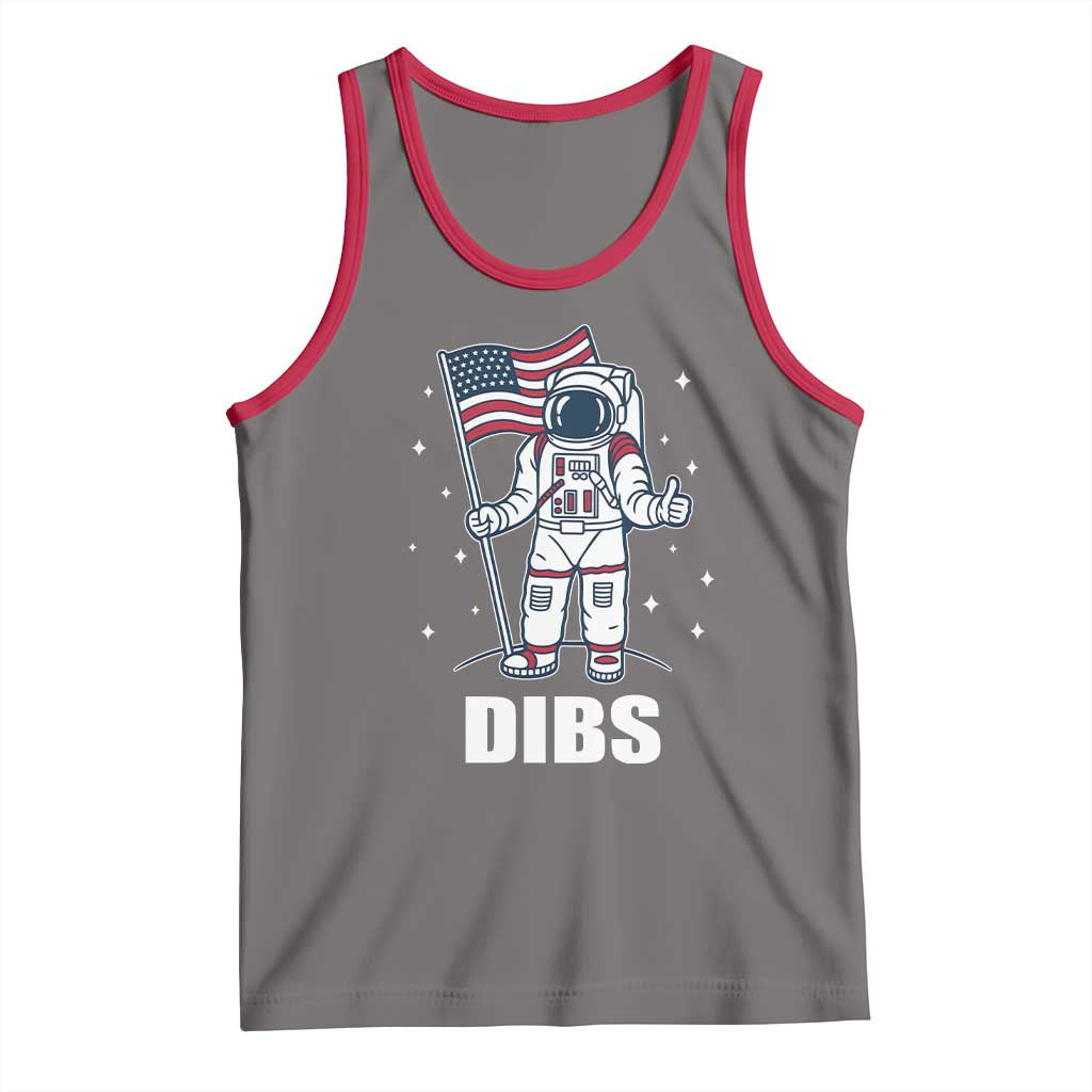 Funny Astronaut Dibs Moon Landing Tank Top Patriotic Space USA Meme for 4th of July - Wonder Print Shop