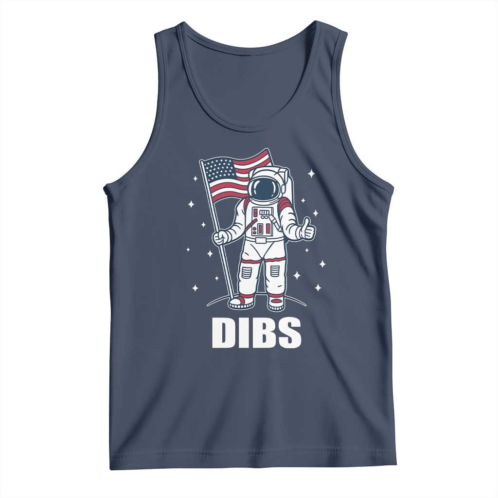 Funny Astronaut Dibs Moon Landing Tank Top Patriotic Space USA Meme for 4th of July - Wonder Print Shop