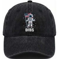 Funny Astronaut Dibs Moon Landing Washed Cotton Baseball Cap Patriotic Space USA Meme for 4th of July