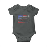 USA Flag Rocket Baby Onesie Patriotic Space Red White Blue 4th of July - Wonder Print Shop