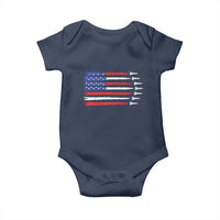 USA Flag Rocket Baby Onesie Patriotic Space Red White Blue 4th of July - Wonder Print Shop