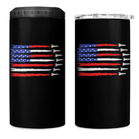 USA Flag Rocket 4 in 1 Can Cooler Tumbler Patriotic Space Red White Blue 4th of July - Wonder Print Shop