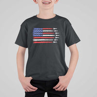 USA Flag Rocket T Shirt For Kid Patriotic Space Red White Blue 4th of July - Wonder Print Shop