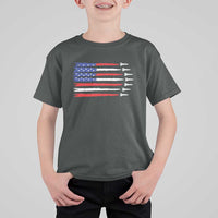 USA Flag Rocket T Shirt For Kid Patriotic Space Red White Blue 4th of July - Wonder Print Shop