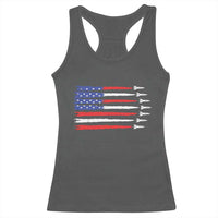 USA Flag Rocket Racerback Tank Top Patriotic Space Red White Blue 4th of July - Wonder Print Shop