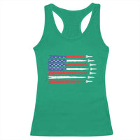 USA Flag Rocket Racerback Tank Top Patriotic Space Red White Blue 4th of July - Wonder Print Shop