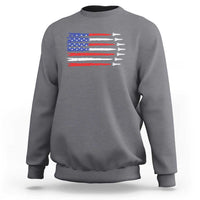 USA Flag Rocket Sweatshirt Patriotic Space Red White Blue 4th of July - Wonder Print Shop