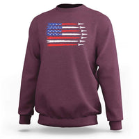 USA Flag Rocket Sweatshirt Patriotic Space Red White Blue 4th of July - Wonder Print Shop
