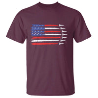 USA Flag Rocket T Shirt Patriotic Space Red White Blue 4th of July - Wonder Print Shop