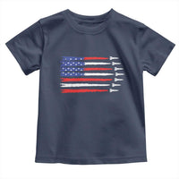USA Flag Rocket Toddler T Shirt Patriotic Space Red White Blue 4th of July - Wonder Print Shop