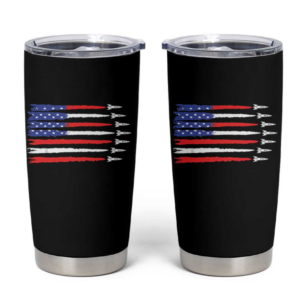 USA Flag Rocket Tumbler Cup Patriotic Space Red White Blue 4th of July - Wonder Print Shop